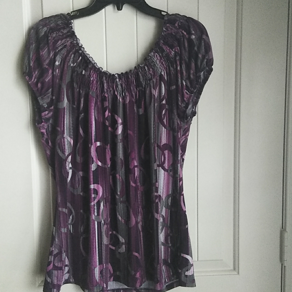 Purple Swirl Summer Blouse